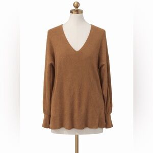 Altar’d State Women’s Knit Long Sleeve Tunic Top Brown Oversized SZL